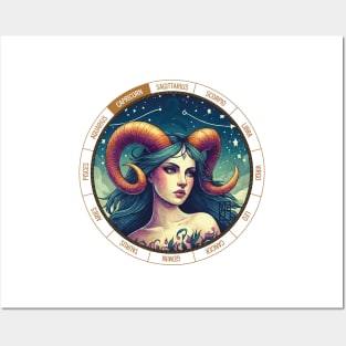 ZODIAC Capricorn - Astrological CAPRICORN - CAPRICORN - ZODIAC sign - Van Gogh style - 1 Posters and Art